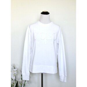 Polo Ralph Lauren Sweatshirt Spellout Logo White SZ XS
